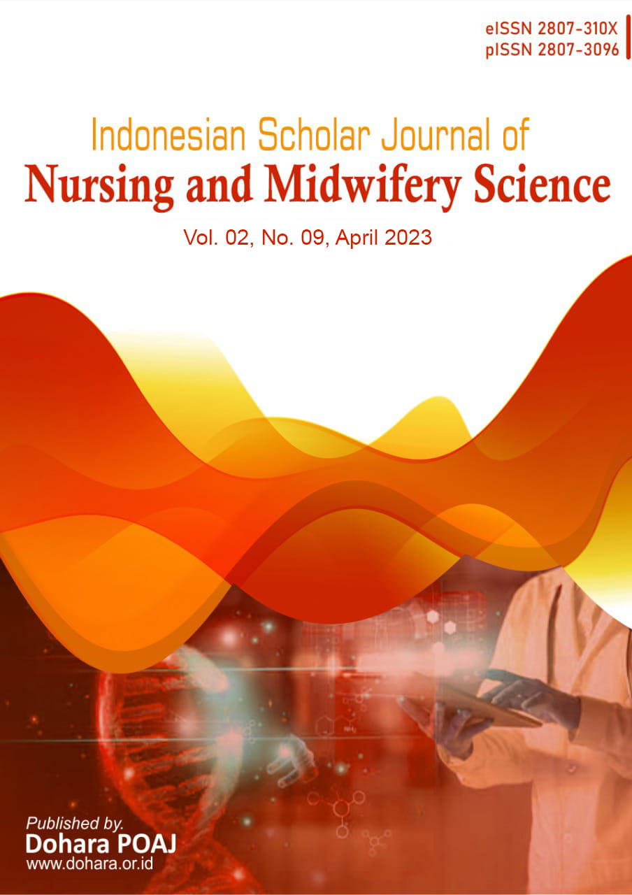 					View Vol. 2 No. 09 (2023): Vol. 2 No. 09 (2023): Vol. 2 No. 09 (2023): Indonesian Scholar Journal of Nursing and Midwifery Science Vol. 02 No. 09 April 2023
				