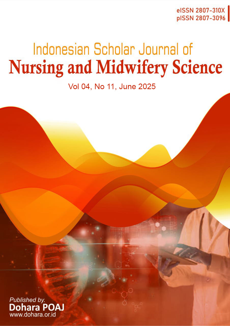 					View Vol. 4 No. 11 (2025): Vol. 4 No. 11 (2025): Vol. 4 No. 11 (2025): Indonesian Scholar Journal of Nursing and Midwifery Science Vol. 04 No. 11 June 2025
				