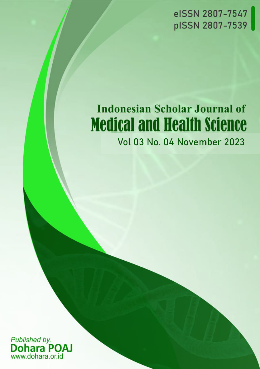 					View Vol. 3 No. 03 (2023): Indonesian Scholar Journal of Medical and Health Science Vol. 03 No. 03, November 2023
				